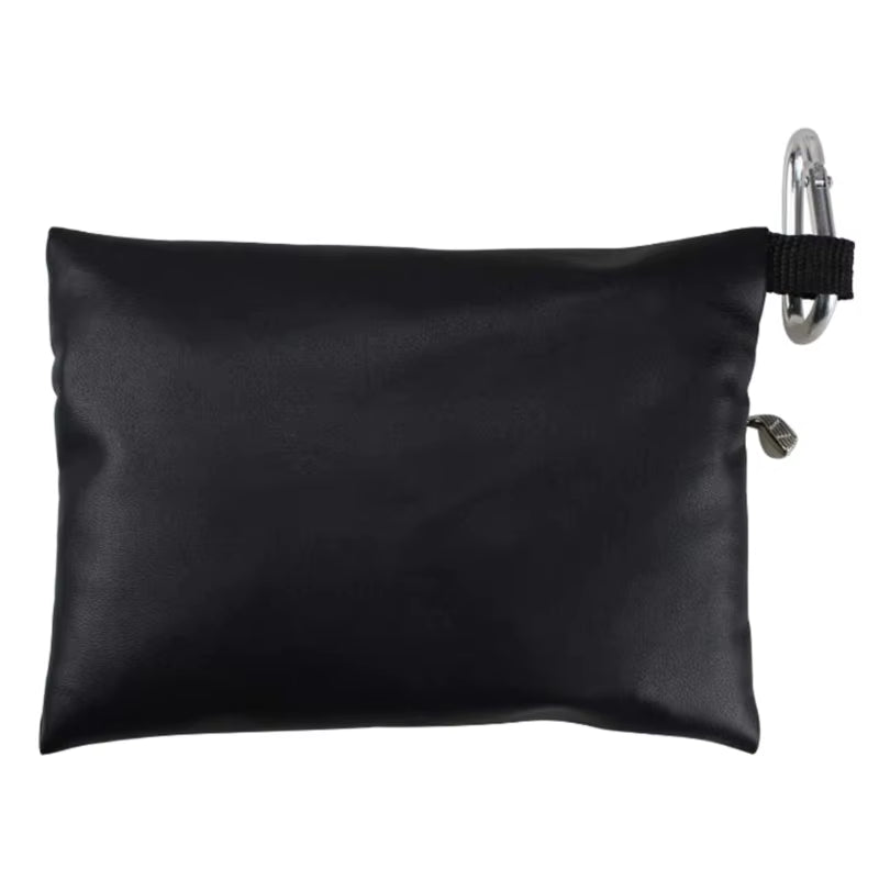 Golf Ball Leather Golf Storage Bag Portable Golf Ball Bag with Carabiner Waterproof Golf Ball
