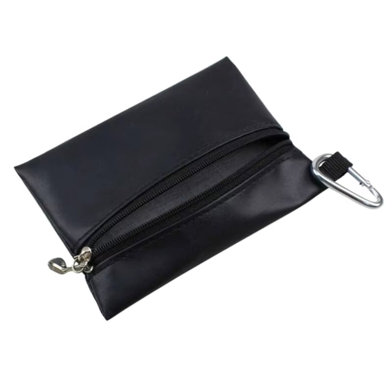Golf Ball Leather Golf Storage Bag Portable Golf Ball Bag with Carabiner Waterproof Golf Ball