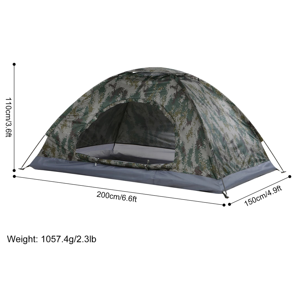 1/2 Person Ultralight Camping Tent Single Layer Portable Hiking Tent Anti-Uv Coating UPF 30+ for Outdoor Beach Fishing
