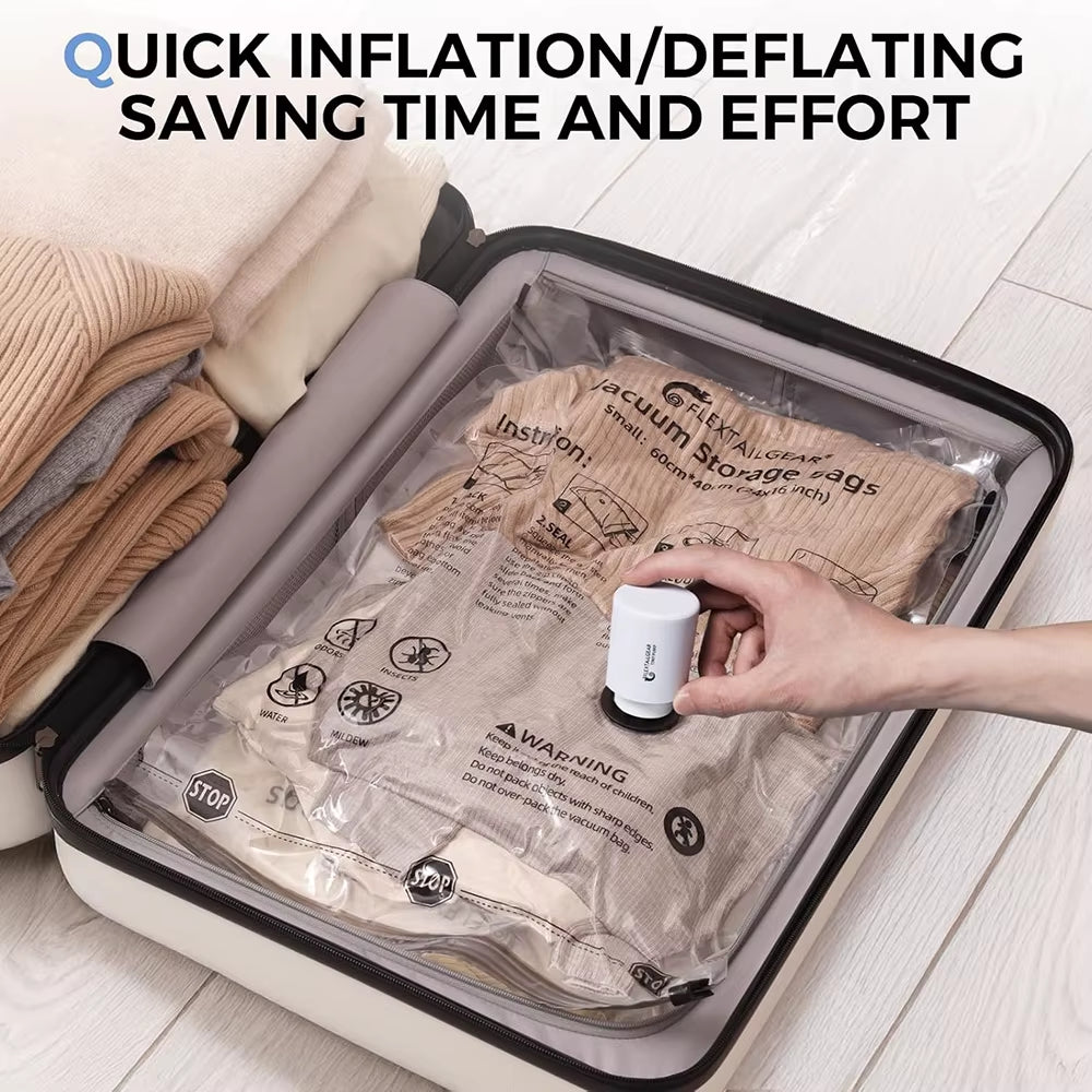 FLEXTAIL Portable Air Pump, Mini Camping Pump with Light, USB-C Charging, Ideal for Sleeping Pads, Air Bed Mattress, Vacuum Bags