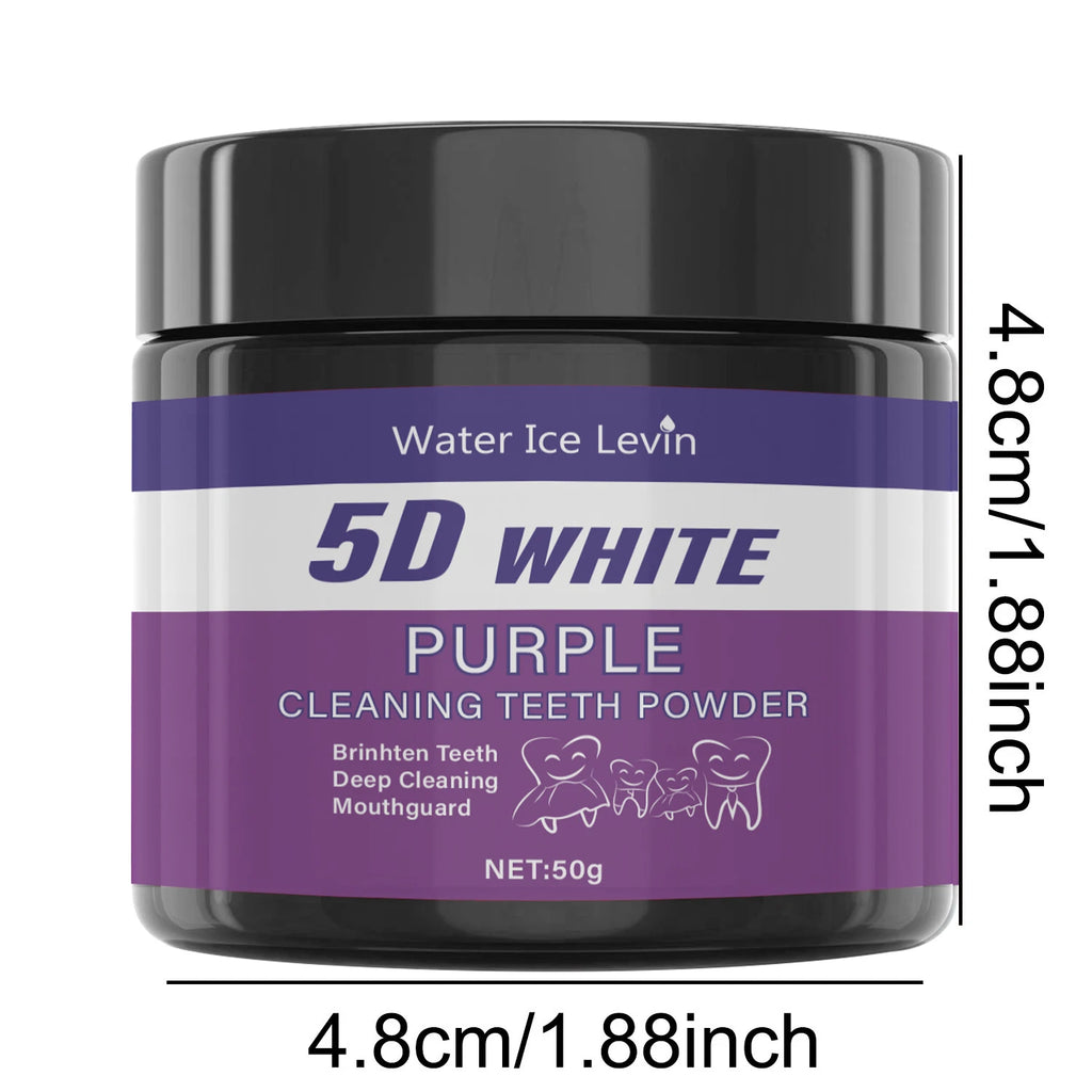 Purple Tooth Cleaning Powder Sulfate-Free Deep Clean & Polish Whitens Teeth in 5 Days Portable Daily Use for Oral Care