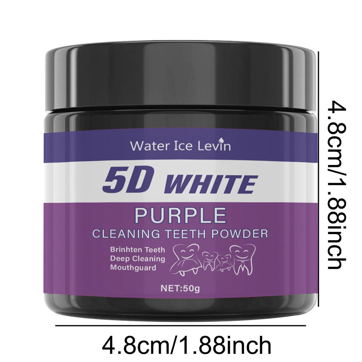 Purple Tooth Cleaning Powder Sulfate-Free Deep Clean & Polish Whitens Teeth in 5 Days Portable Daily Use for Oral Care