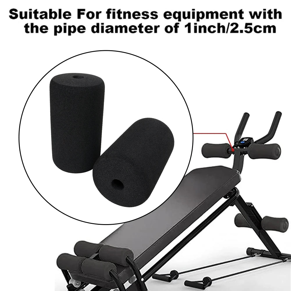 2 PCS Foot Foam Pads Black Foam Rollers Replacement for Leg Extension for Weight Bench Home Bench and Gym Workout Machines