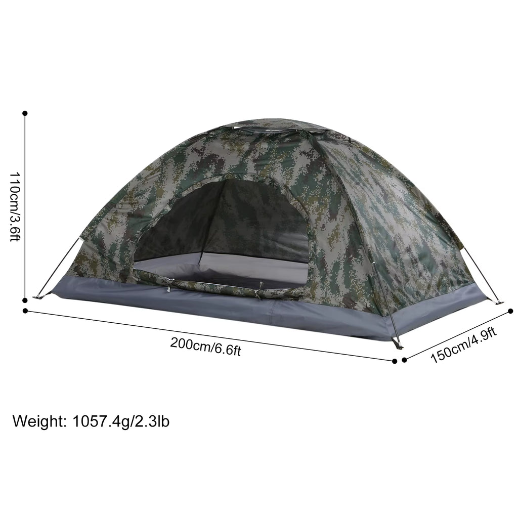 1/2 Person Ultralight Camping Tent Single Layer Portable Hiking Tent Anti-Uv Coating UPF 30+ for Outdoor Beach Fishing