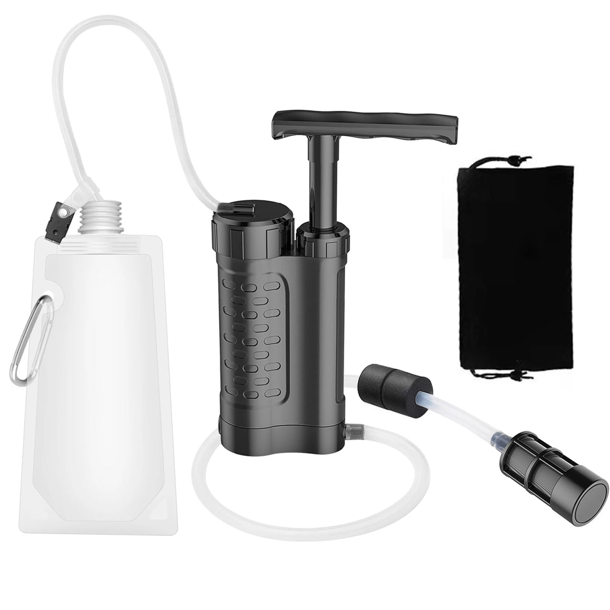 3000L Water Purifier Pump Water Filtration System with Bladder 0.01 Micron Filter for Outdoor Camping Hiking Emergency Survival