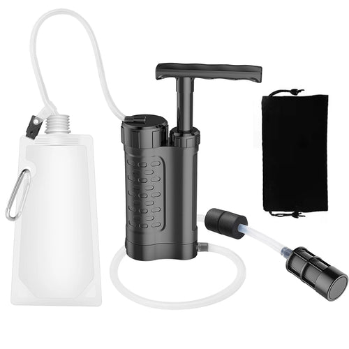 3000L Water Purifier Pump Water Filtration System with Bladder 0.01 Micron Filter for Outdoor Camping Hiking Emergency Survival